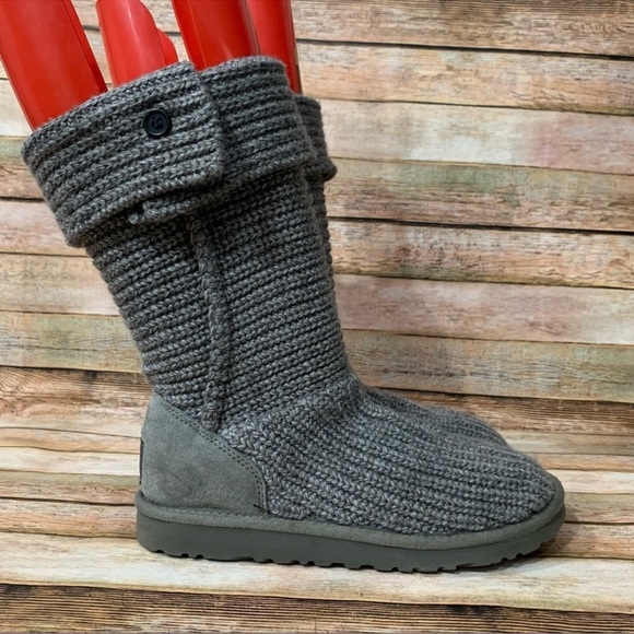 Ugg Grey Cardy Tripple Button Boots - Picture 3 of 8